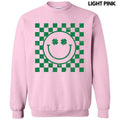 Green Shamrock Checker Happy Face 'NLB' - Adult & Kids T-Shirts, Sweatshirts & Hoodies apparel design preview 1