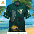 Oakland Athletics Hawaiian Green Sunset Palm Baseball - Adult & Kids T-Shirts, Sweatshirts & Hoodies apparel design preview 1