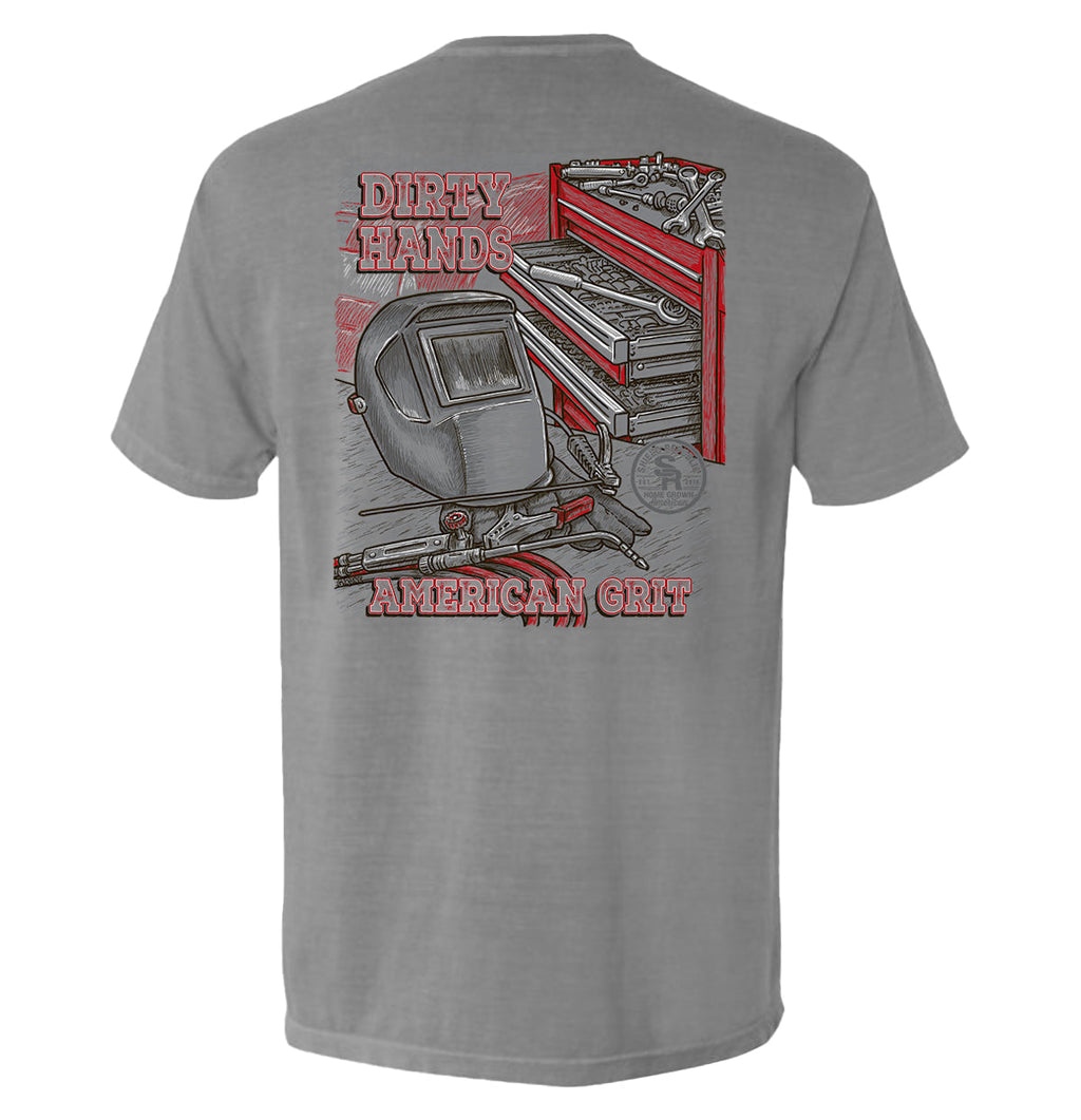 Dirty Hands American Grit Pocket - Adult & Kids T-Shirts, Sweatshirts & Hoodies apparel design preview 1