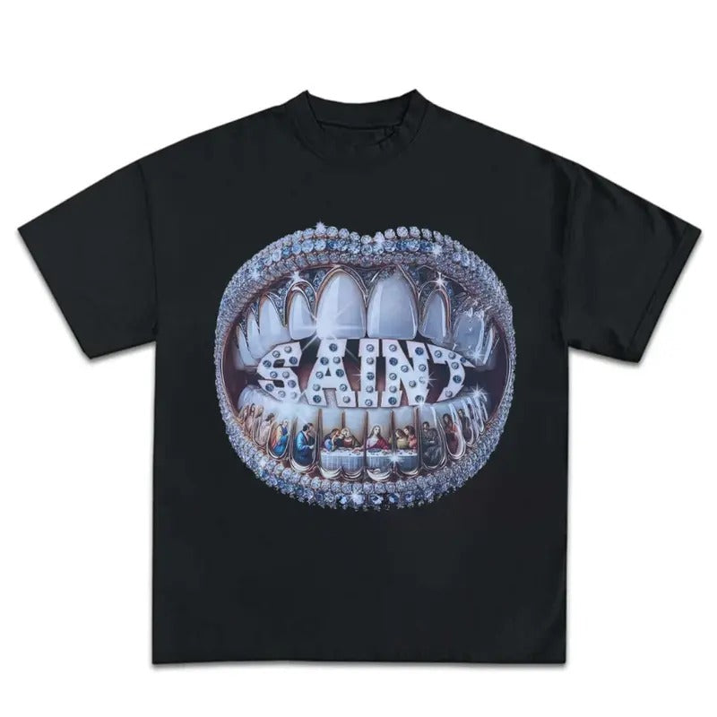 Grillz Dinamond Y2K Short Sleeve Tops Harajuku Hip - Adult & Kids T-Shirts, Sweatshirts & Hoodies apparel design preview 1