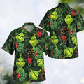 Grinch Button Up All Over Print Santa Claus Tropical - Adult & Kids T-Shirts, Sweatshirts & Hoodies apparel design preview 1