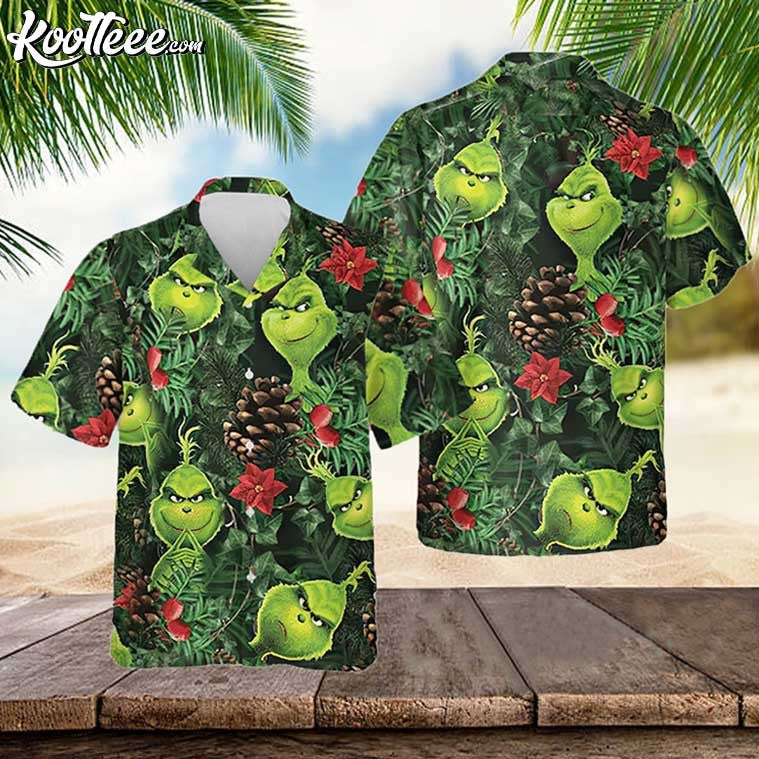 Grinch Face Tropical Hawaiian - Adult & Kids T-Shirts, Sweatshirts & Hoodies apparel design preview 1