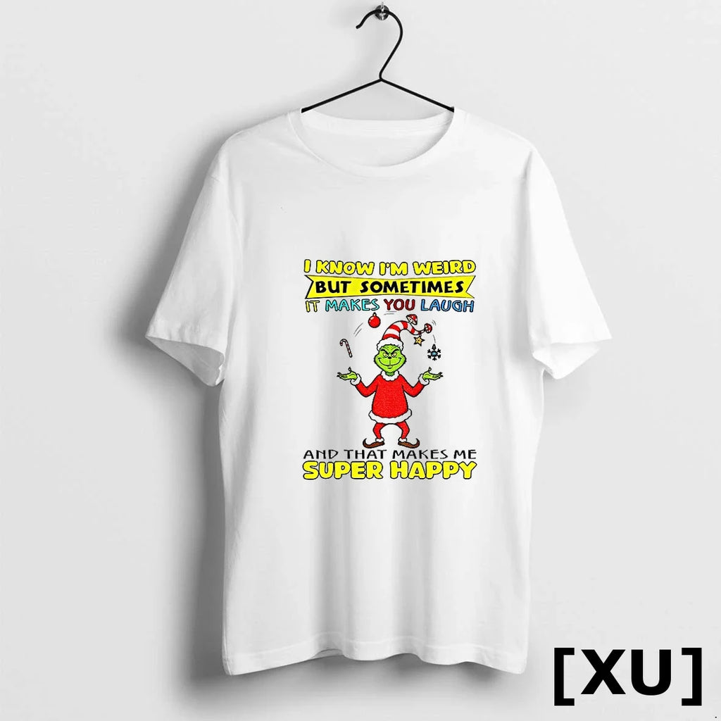 Grinch Santa Hat I Know Im Weird But Sometimes It - Adult & Kids T-Shirts, Sweatshirts & Hoodies apparel design preview 1