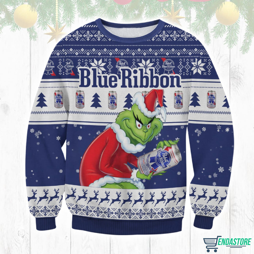 Grnch Pabst Blue Ribbon 3D Ugly Christmas Sweater - Holiday Gift product image