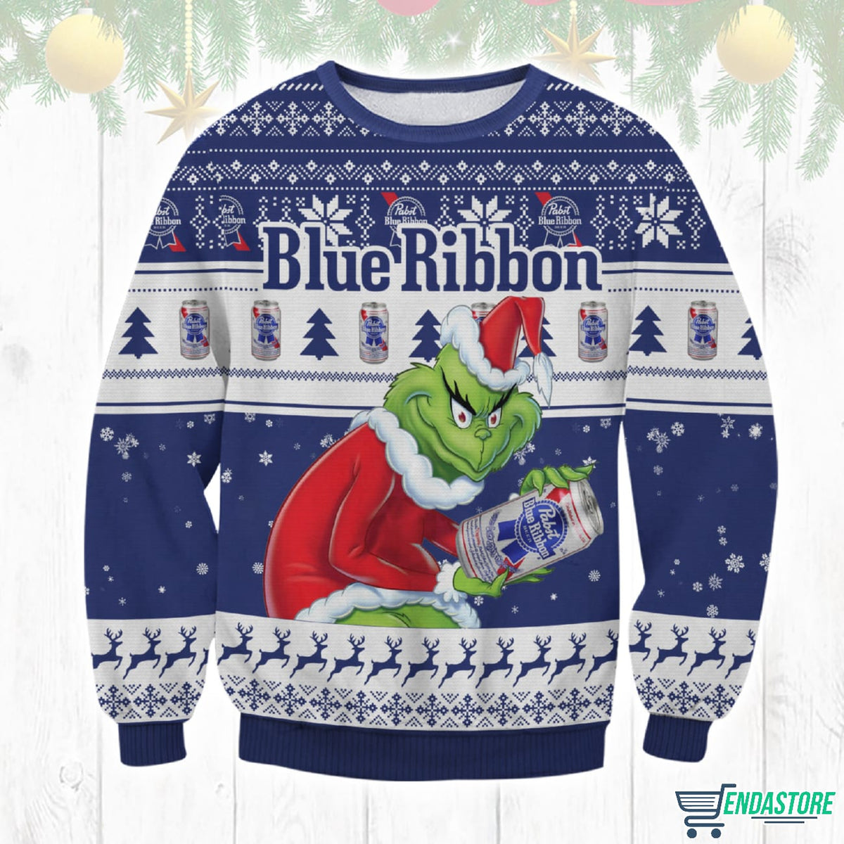 Grnch Pabst Blue Ribbon 3D Ugly Christmas Sweater - Holiday Gift product image