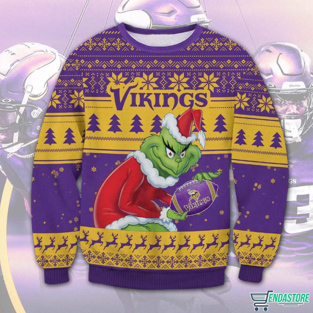 Grnch Vikings 3D Ugly Christmas Sweater - Holiday Gift product image