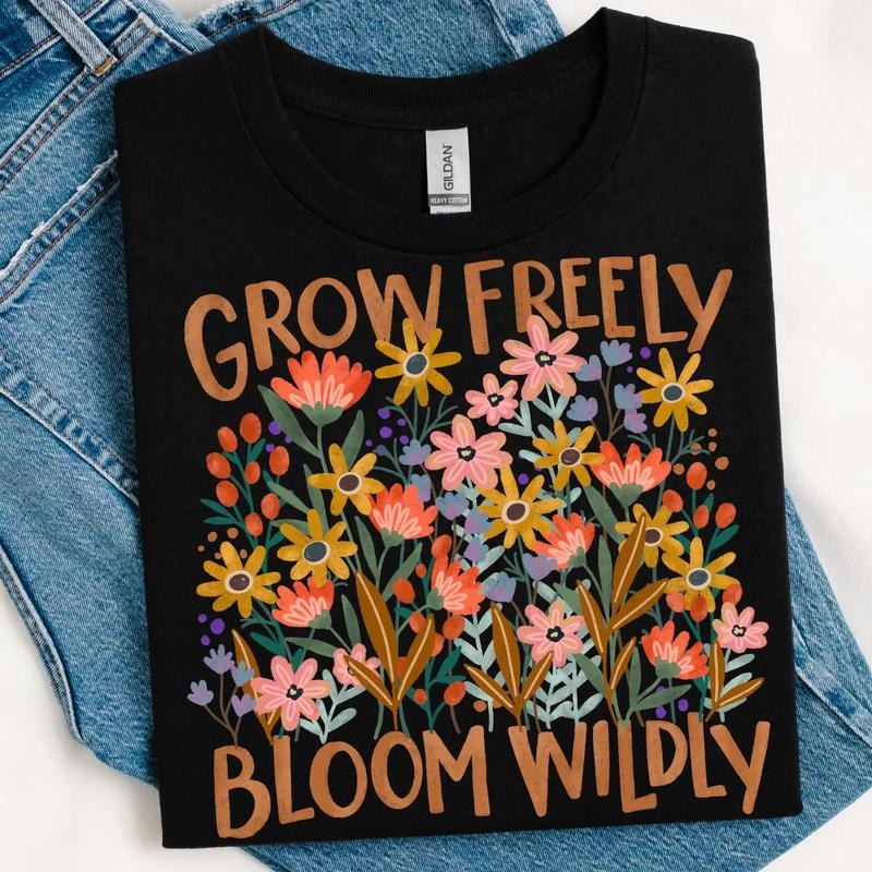 Grow Freely Bloom Wildly DTF TRANSFERS THIS IS NOT - Adult & Kids T-Shirts, Sweatshirts & Hoodies apparel design preview 1