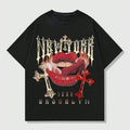 Grunge Punk Cross Lips Y2k Print Top Streetwear - Adult & Kids T-Shirts, Sweatshirts & Hoodies apparel design preview 1