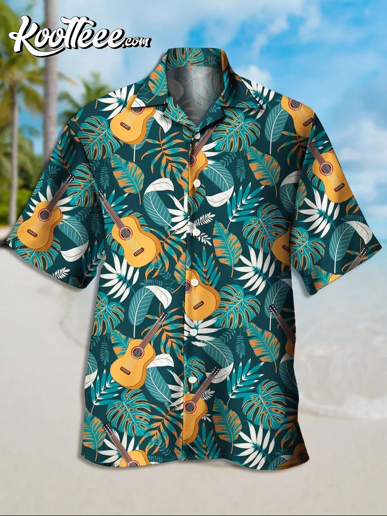 Guitar Tropical Vintage Hawaiian - Adult & Kids T-Shirts, Sweatshirts & Hoodies apparel design preview 1