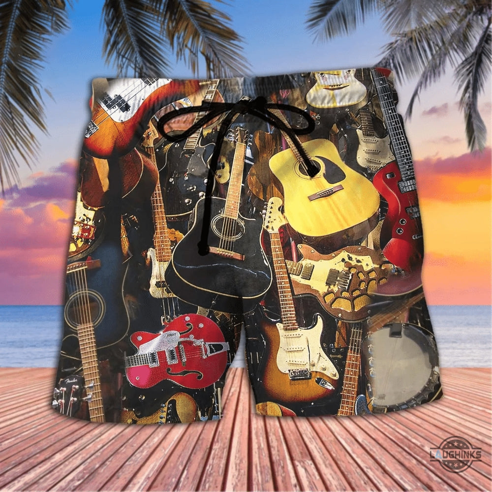 Guitarist Guitar Lover Hawaiian Aloha Summer Beach - Adult & Kids T-Shirts, Sweatshirts & Hoodies apparel design preview 1