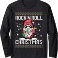 Guitarist Santa Gnome Guitar Rock N Roll Xmas Ugly - Adult & Kids T-Shirts, Sweatshirts & Hoodies apparel design preview 1