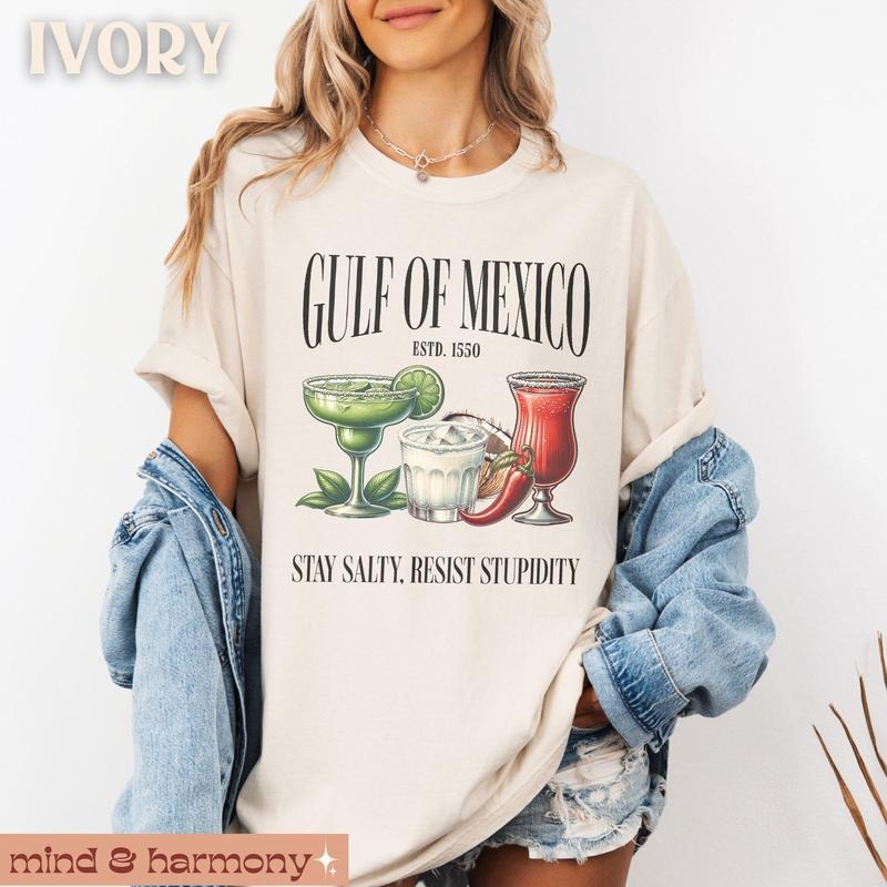 Gulf Mexico Beach Coast Cocktail Drinks Resist Stay - Adult & Kids T-Shirts, Sweatshirts & Hoodies apparel design preview 1