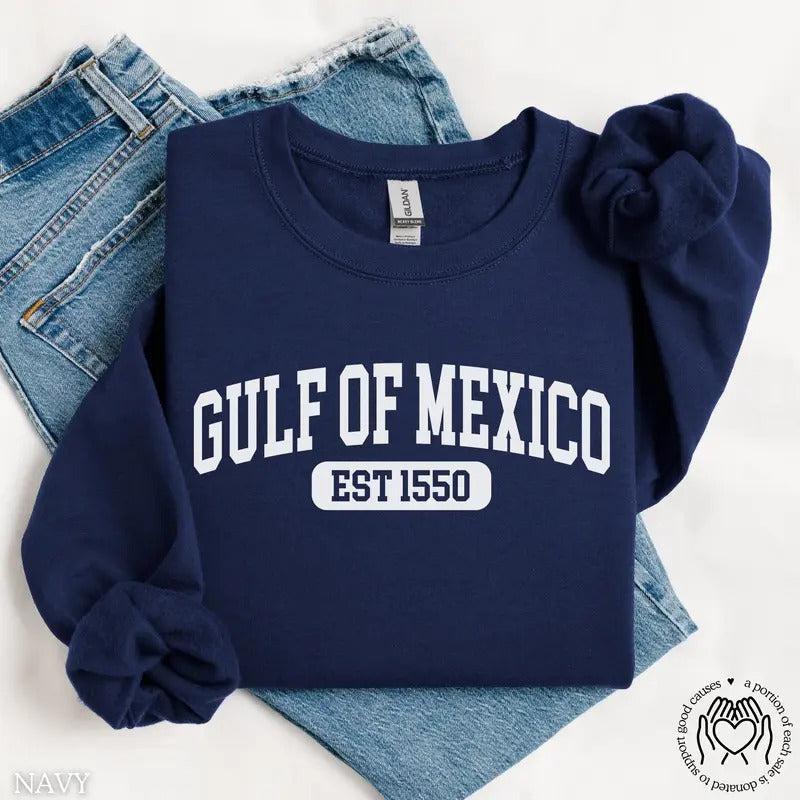 Gulf Mexico Est 1550 Coast Mexican Beach Liberal - Adult & Kids T-Shirts, Sweatshirts & Hoodies apparel design preview 1