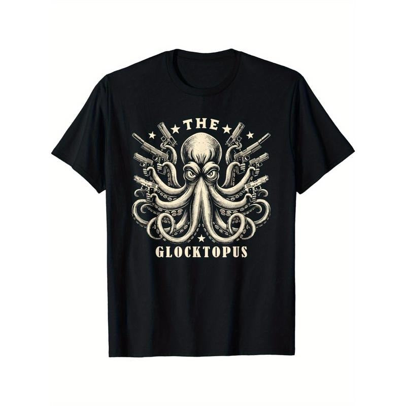 Gun Lovers Retro Squid Octopus Fun Art Made USA - Adult & Kids T-Shirts, Sweatshirts & Hoodies apparel design preview 1