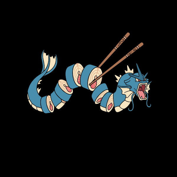 Gyarados Sushi Roll - Adult & Kids T-Shirts, Sweatshirts & Hoodies apparel design preview 1