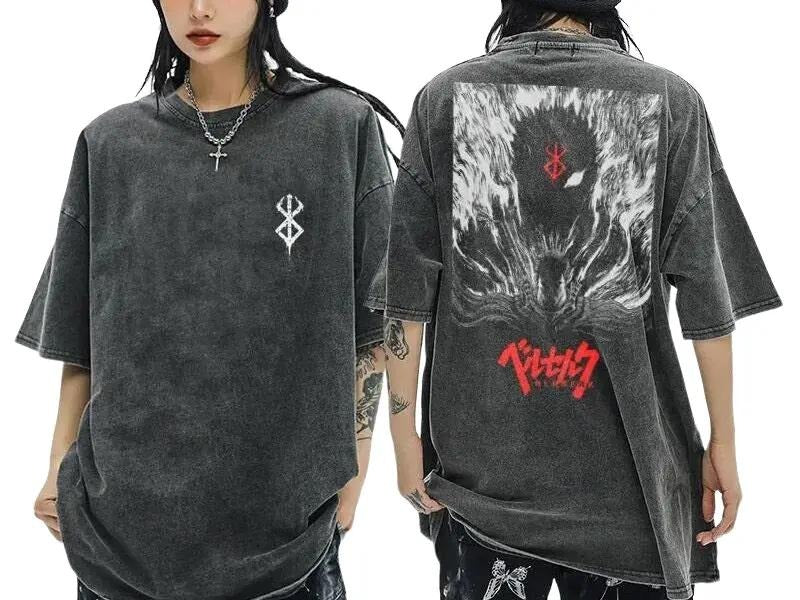 Gym Pump Cover Anime 2 Side Harajuku Tops Berserk - Adult & Kids T-Shirts, Sweatshirts & Hoodies apparel design preview 1