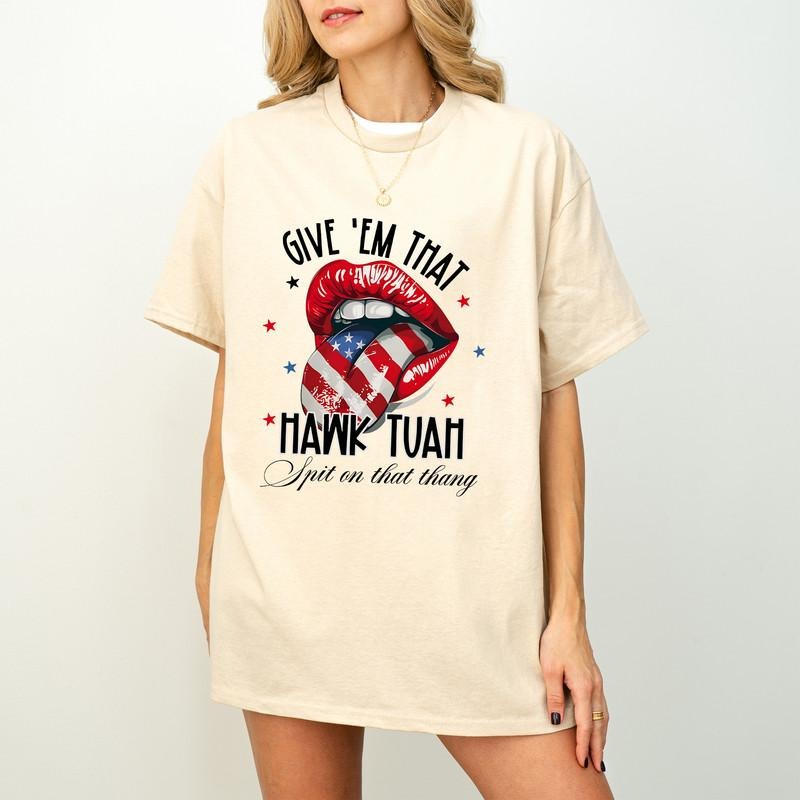 HAWK TUAH Spit That Thang Funny Social Viral 2024 - Adult & Kids T-Shirts, Sweatshirts & Hoodies apparel design preview 1