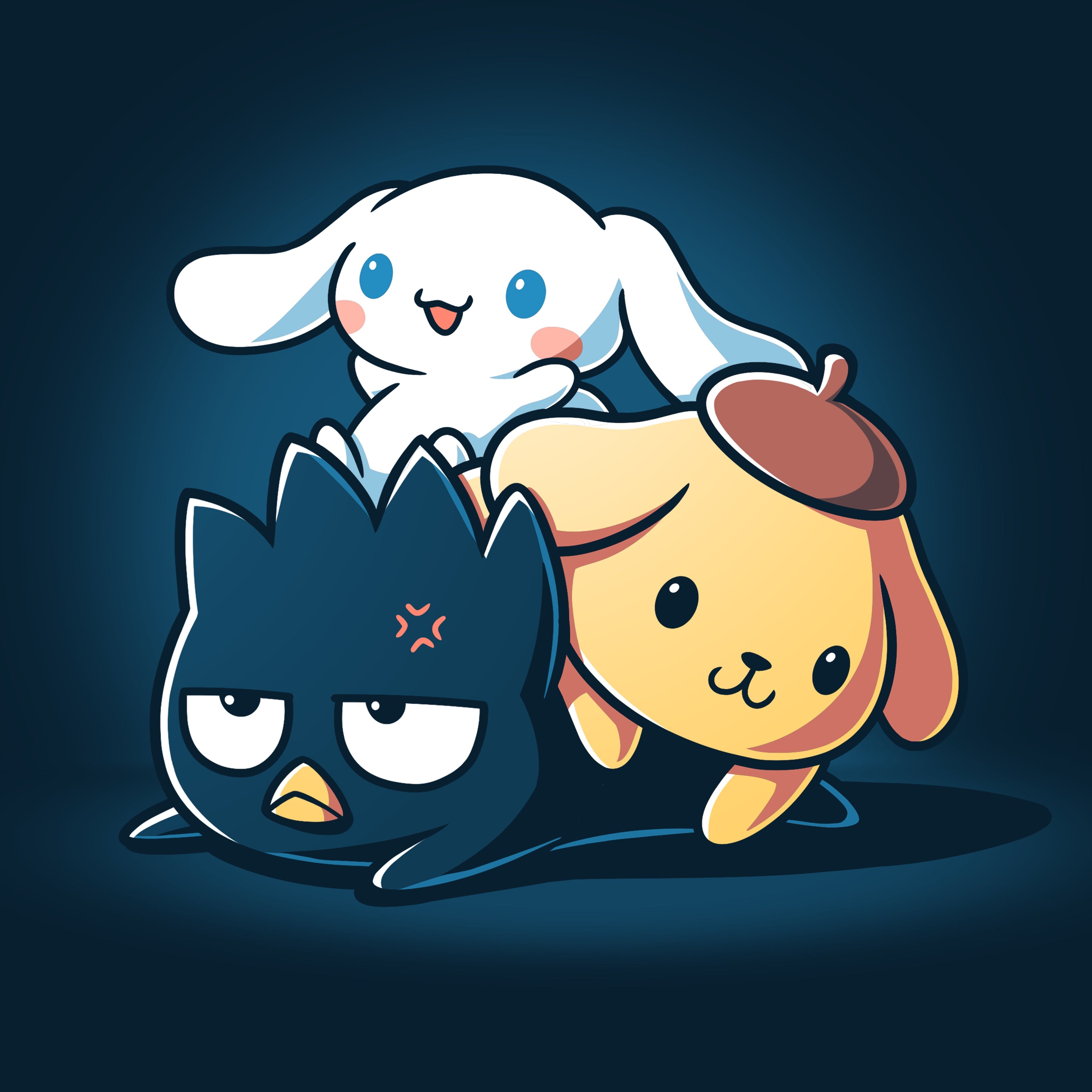 Cinnamoroll, Badtz-Maru, Pompompurin - Adult & Kids T-Shirts, Sweatshirts & Hoodies apparel design preview 1
