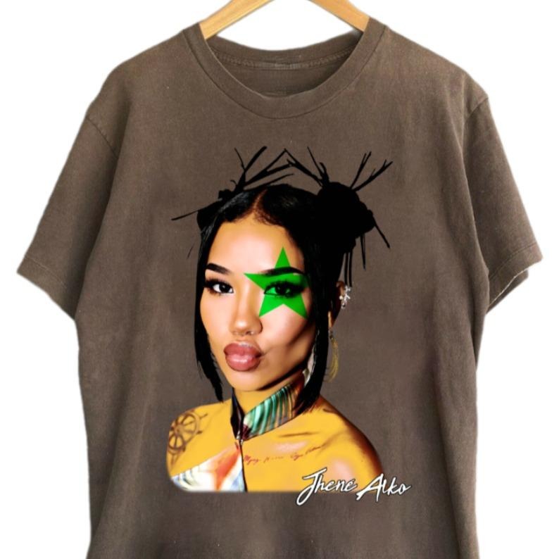 HOT Jhene Aiko Green Star Big Face - Adult & Kids T-Shirts, Sweatshirts & Hoodies apparel design preview 1