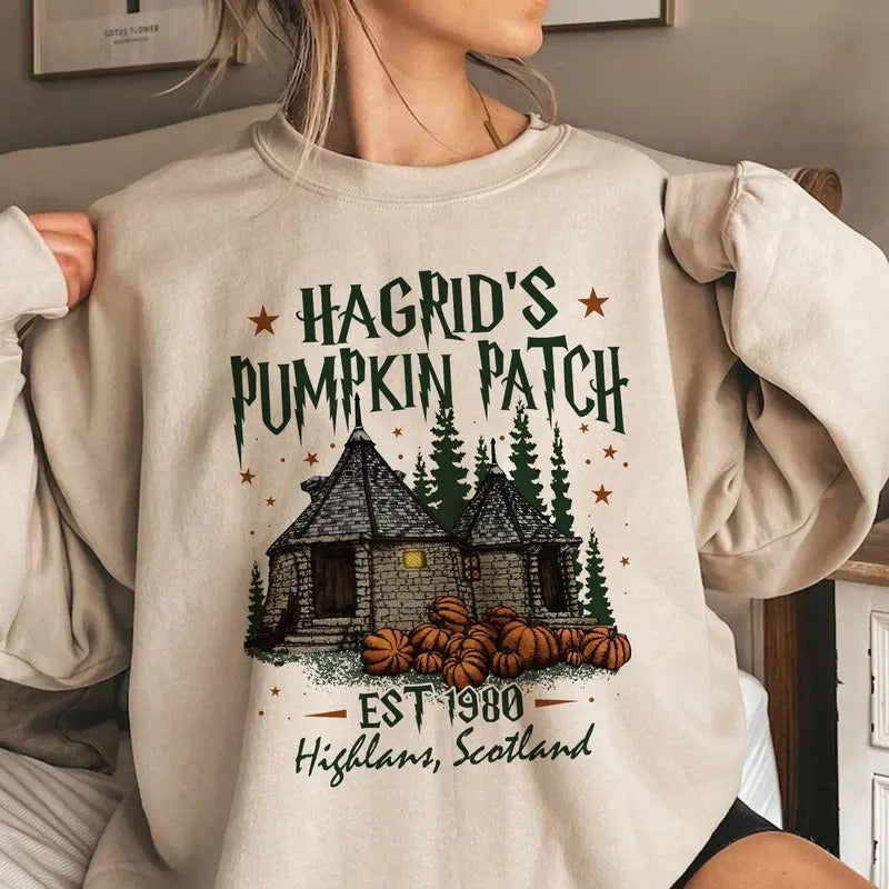 Hagrid'S Pumpkin Farm Fall Season Potterhead Fan - Adult & Kids T-Shirts, Sweatshirts & Hoodies apparel design preview 1