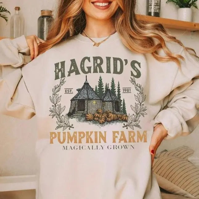 Hagrids Pumpkin Farm EST 1981 Classic Cotton Print - Adult & Kids T-Shirts, Sweatshirts & Hoodies apparel design preview 1