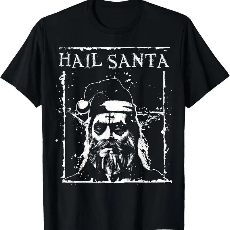 Hail Santa Heavy Metal Headbanger Ugly - Adult & Kids T-Shirts, Sweatshirts & Hoodies apparel design preview 1