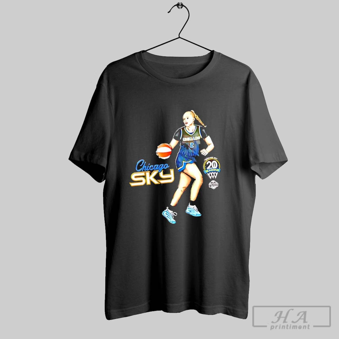 Hailey Van Lith Chicago Sky 20 Seasons 2025 Wnba - Adult & Kids T-Shirts, Sweatshirts & Hoodies apparel design preview 1