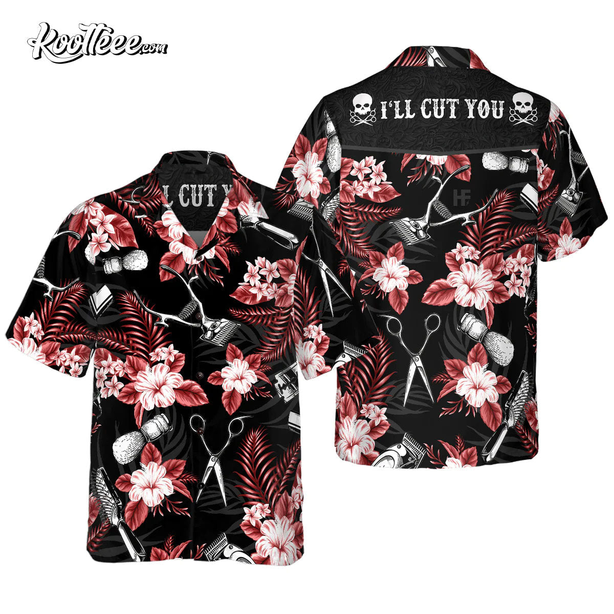 Hair Stylist I'll Cut You Hawaiian - Adult & Kids T-Shirts, Sweatshirts & Hoodies apparel design preview 1