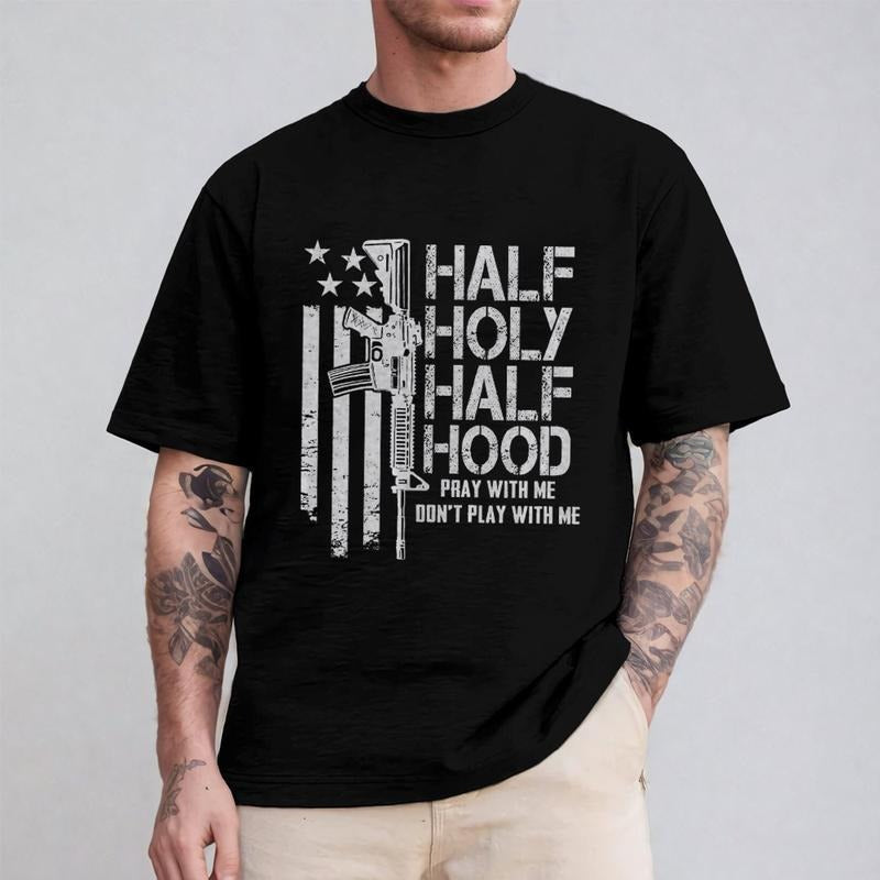 Half Holy Hood Pray Me Don'T Play Pure Cotton Casual - Adult & Kids T-Shirts, Sweatshirts & Hoodies apparel design preview 1