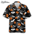 Halloween Bat Pumpkin Pattern Hawaiian - Adult & Kids T-Shirts, Sweatshirts & Hoodies apparel design preview 1