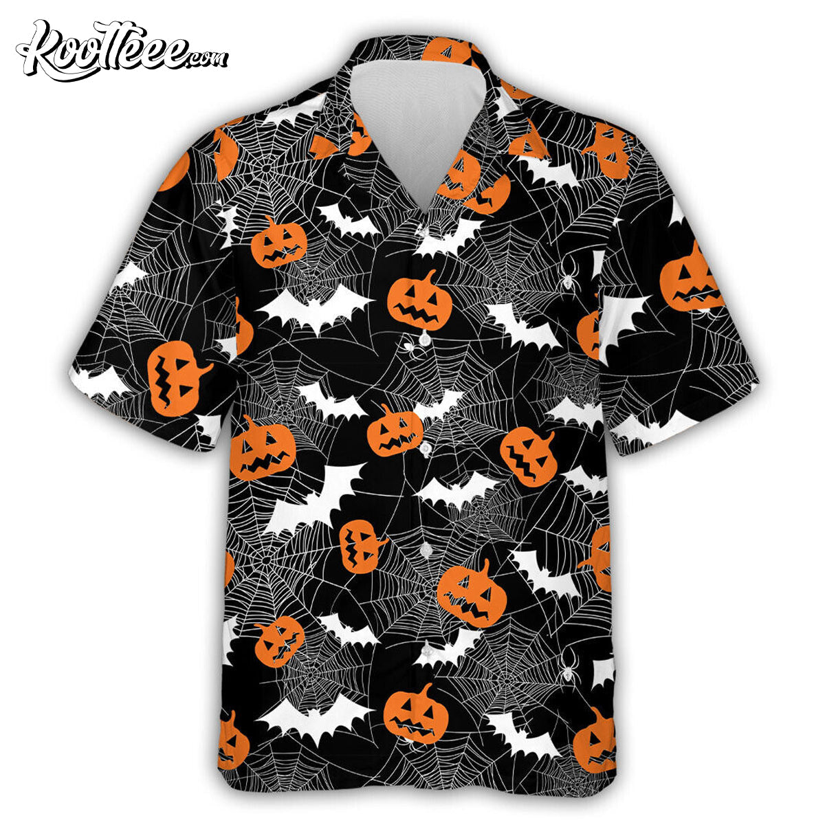 Halloween Bat Pumpkin Pattern Hawaiian - Adult & Kids T-Shirts, Sweatshirts & Hoodies apparel design preview 1