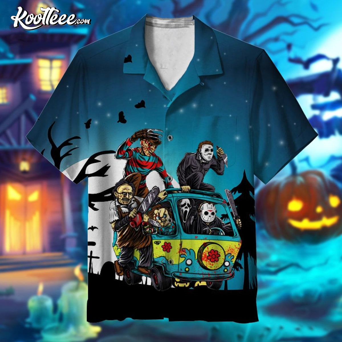 Halloween Creepy Killers Hawaiian - Adult & Kids T-Shirts, Sweatshirts & Hoodies apparel design preview 1