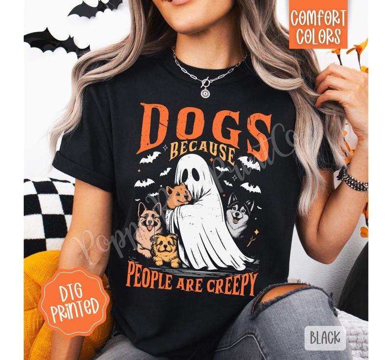 Halloween Dogs Comfort Colors FallTshirt - Adult & Kids T-Shirts, Sweatshirts & Hoodies apparel design preview 1