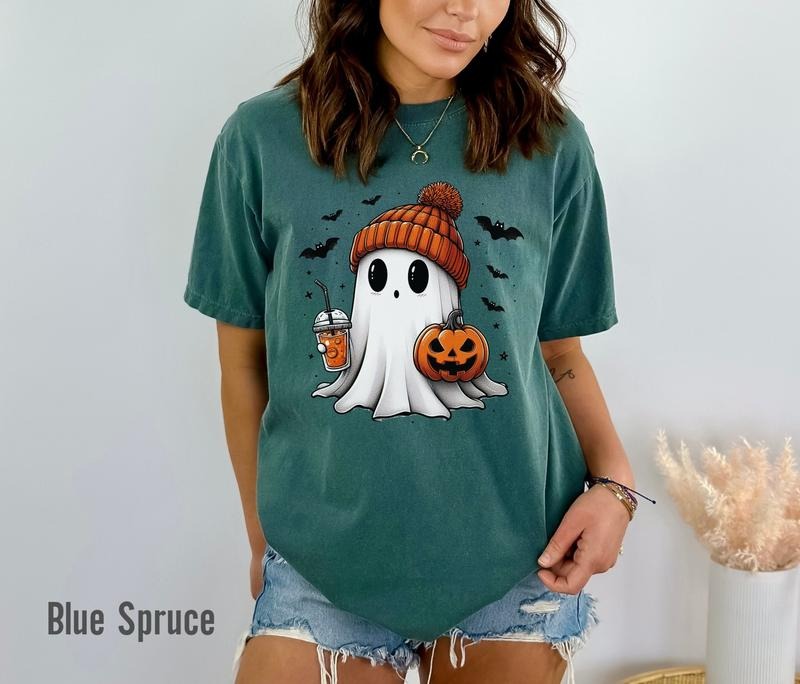 Halloween Ghost Comfort Colors Cute Fall Spooky - Adult & Kids T-Shirts, Sweatshirts & Hoodies apparel design preview 1