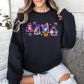 Halloween Ghost Neon Coquette Bow Spooky Ghosts - Adult & Kids T-Shirts, Sweatshirts & Hoodies apparel design preview 1