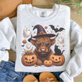 Halloween Highland Cow Ash Grey - Adult & Kids T-Shirts, Sweatshirts & Hoodies apparel design preview 1