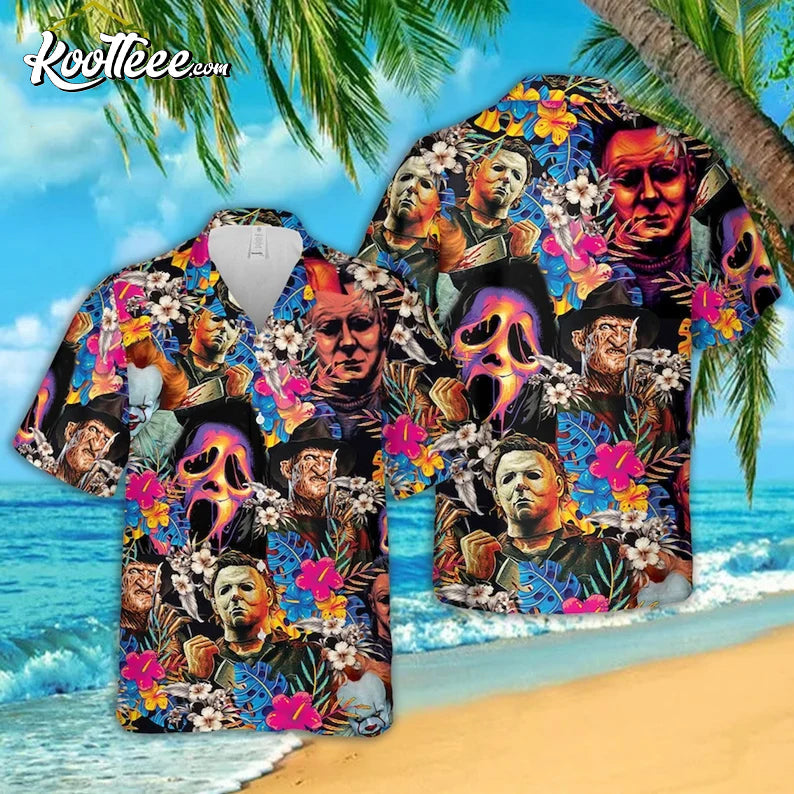Halloween Horror Movie Summer Hawaiian - Adult & Kids T-Shirts, Sweatshirts & Hoodies apparel design preview 1