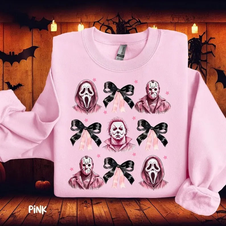 Halloween Horror Coquette Bow Character Movie Mental - Adult & Kids T-Shirts, Sweatshirts & Hoodies apparel design preview 1