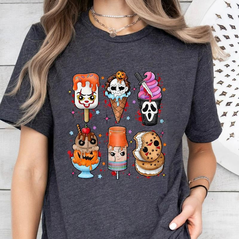 Halloween I Scream You Horror Ice Cream Her Pops - Adult & Kids T-Shirts, Sweatshirts & Hoodies apparel design preview 1
