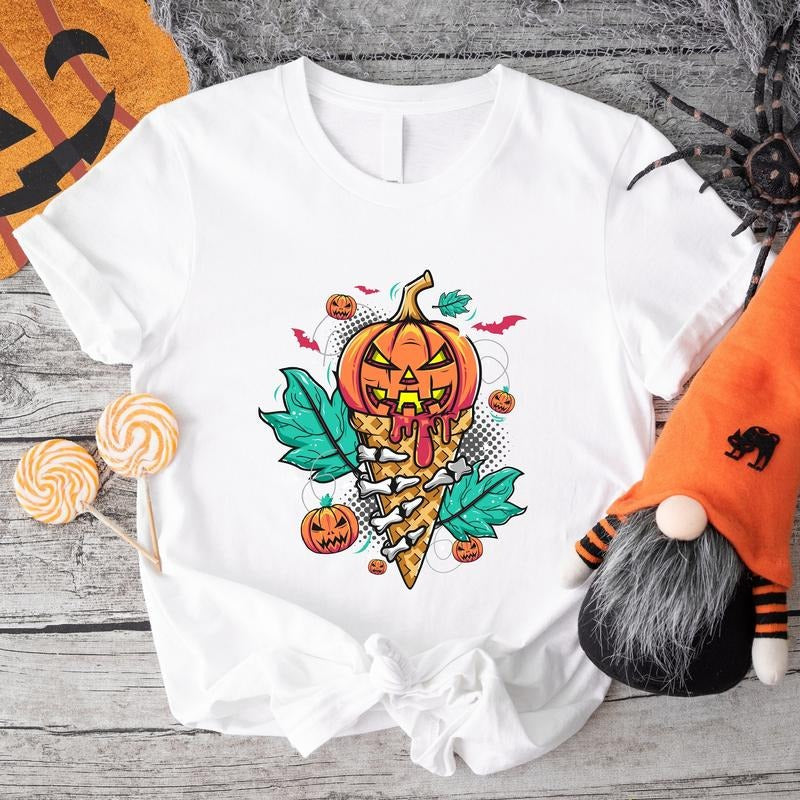 Halloween Ice Cream Spooky Funny Pumpkin Lover Boo - Adult & Kids T-Shirts, Sweatshirts & Hoodies apparel design preview 1