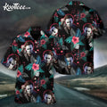 Halloween Michael Myers Tropical Style Hawaiian - Adult & Kids T-Shirts, Sweatshirts & Hoodies apparel design preview 1