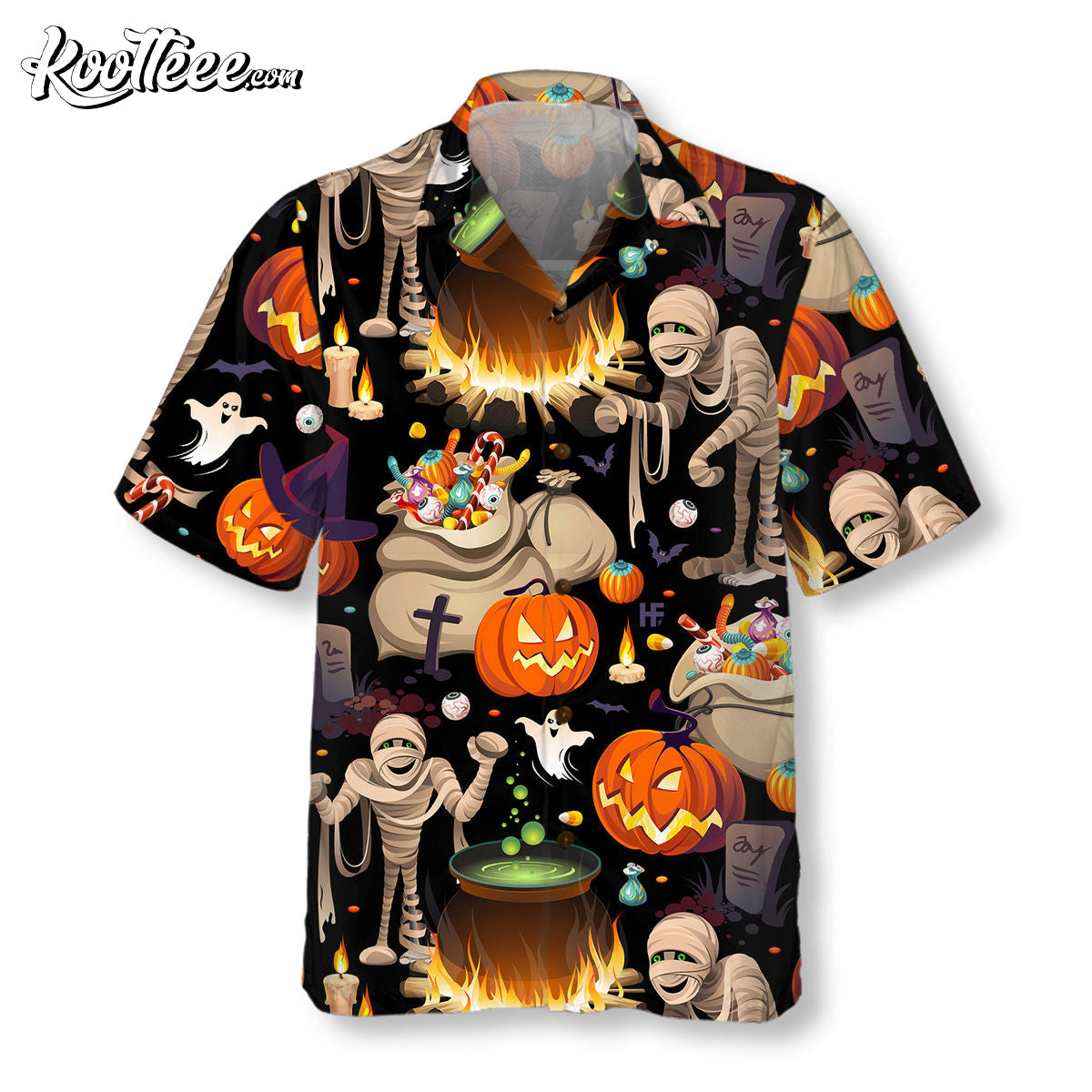 Halloween Mummy And Bags Of Sweets Trick or Treat - Adult & Kids T-Shirts, Sweatshirts & Hoodies apparel design preview 1