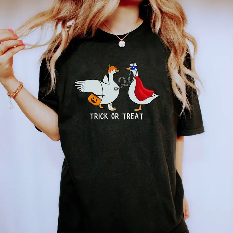 Halloween Nurse Comfort Colors Silly Goose Funny Fall - Adult & Kids T-Shirts, Sweatshirts & Hoodies apparel design preview 1