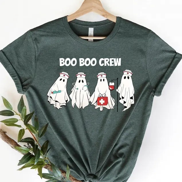 Halloween Nurse Boo Crew Funny Cute Ghost - Adult & Kids T-Shirts, Sweatshirts & Hoodies apparel design preview 1