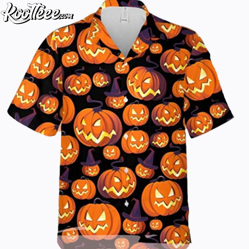 Halloween Pumpkin Pattern Hawaiian - Adult & Kids T-Shirts, Sweatshirts & Hoodies apparel design preview 1