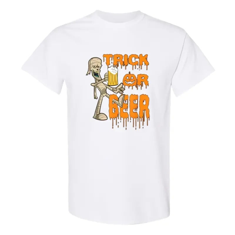 Halloween Trick Beer Funny Mummy Parties Casual - Adult & Kids T-Shirts, Sweatshirts & Hoodies apparel design preview 1
