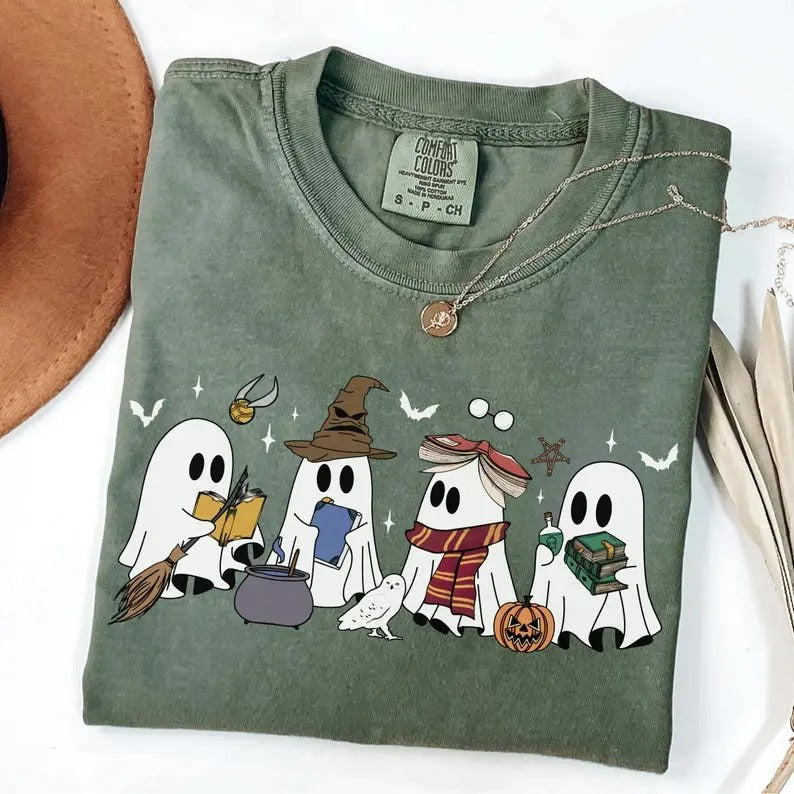 Halloween Wizard House Ghost Magical Castle School - Adult & Kids T-Shirts, Sweatshirts & Hoodies apparel design preview 1