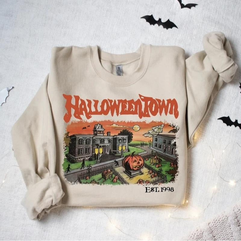 Halloweentown Est 1998 University Retro Fall - Adult & Kids T-Shirts, Sweatshirts & Hoodies apparel design preview 1