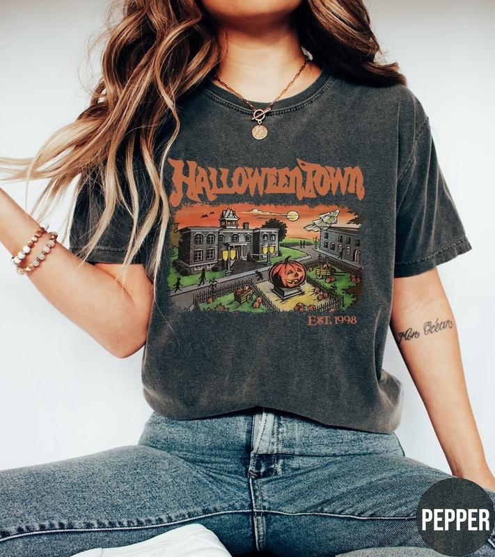 Halloweentown Comfort Colors Halloween Retro - Adult & Kids T-Shirts, Sweatshirts & Hoodies apparel design preview 1
