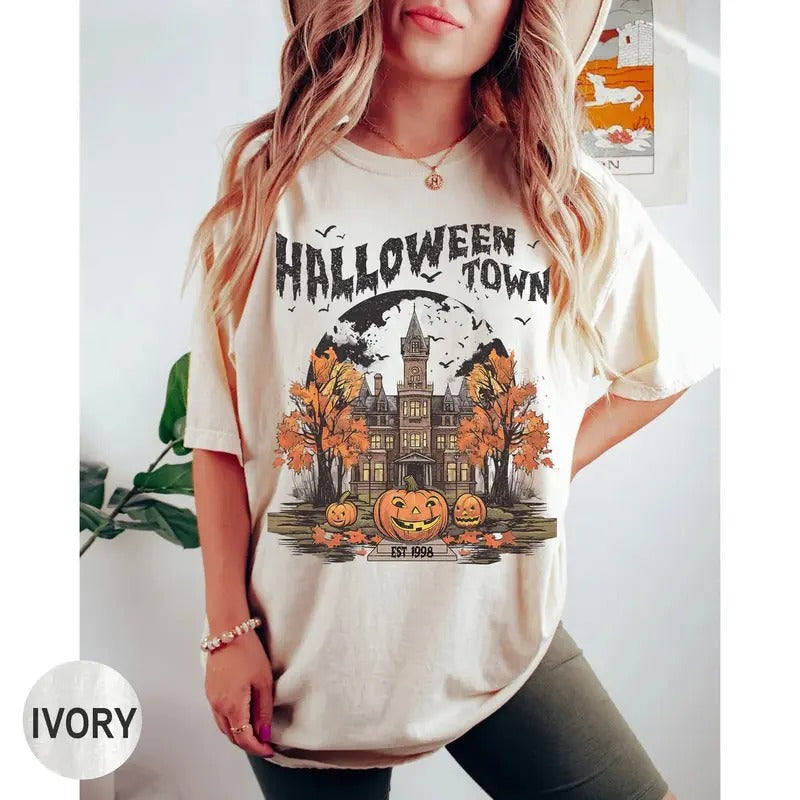 Halloweentown University Vintage Halloween Fall - Adult & Kids T-Shirts, Sweatshirts & Hoodies apparel design preview 1